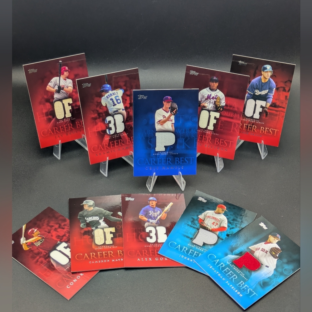 2009 Topps Baseball Career Best RELICS Lot GAME USED Bat Jersey Pants Patch x10